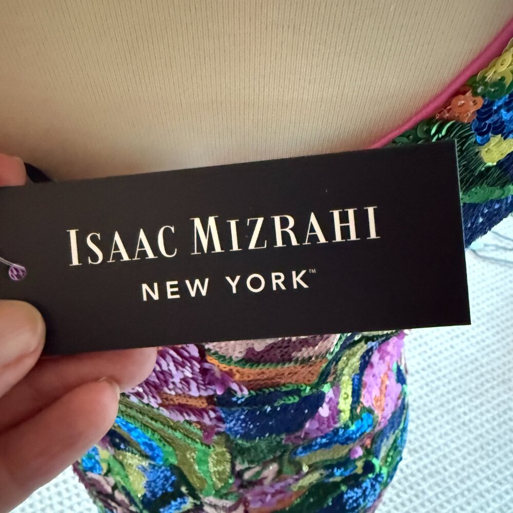 Isaac Mizrahi Sequin Floral Short Sleeve Mini Dress | Multi - Picture 4 of 8